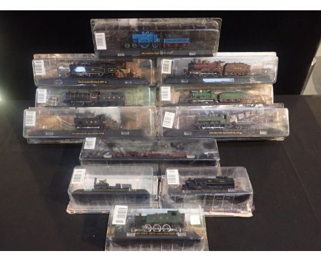 ELEVEN GREAT BRITISH LOCOMOTIVE COLLECTION MODEL TRAINSIncluding '1928: GWR '4575' class No. 5542' and '1886: Caledonian 'Sin