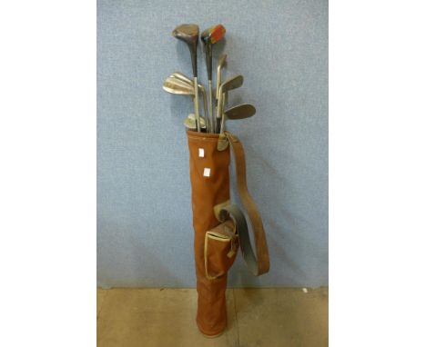 Vintage golf clubs and bag 