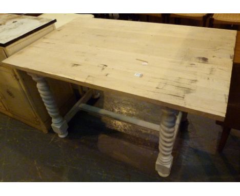 BEECH TOP TABLE. Trestle table with rough beech top 75 x 120 cm