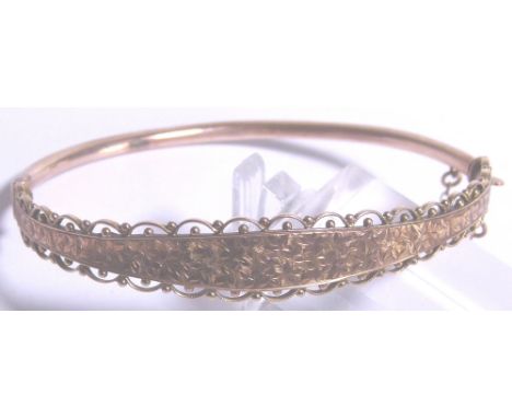 9 CT GOLD BANGLE. 9 ct yellow gold bangle, A/F, 5,8g