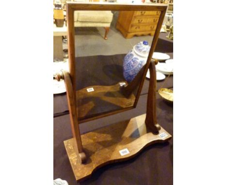 DRESSING TABLE MIRROR. Oak framed rectangular dressing table mirror