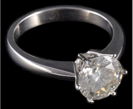 A 1.75ct diamond (scale weight) solitaire ring spreads as two carat