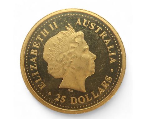 Elizabeth II&nbsp;(1952-2022) 25 Dollars Year Of The Rooster 2005 Obverse 4th portrait of Queen Elizabeth II facing right wea
