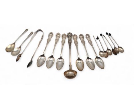 A set of six Victorian Scottish silver teaspoons, in the Queens pattern, possibly by&nbsp;Daniel Sutherland, Glasgow 1868, a 
