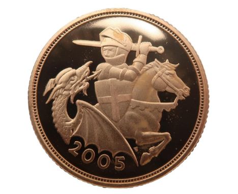 Elizabeth II&nbsp;(1952-2022) 1 Sovereign 2005&nbsp; Obverse Fourth crowned portrait of Queen Elizabeth II right, wearing the