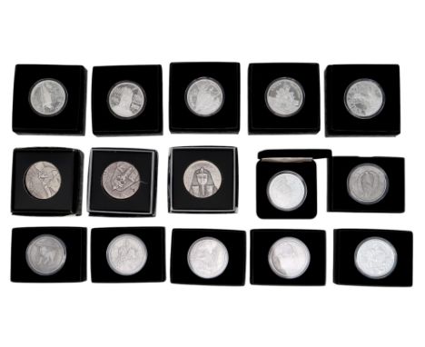 A lot comprising thirteen 1 troy ounce novelty coins three 2 oz silver Egyptian Relic Series coins Condition Report:Available