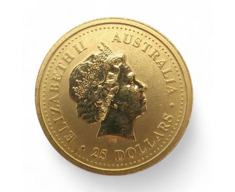 Elizabeth II&nbsp;(1952-2022) 25 Dollars&nbsp;Australian Nugget 2001 Obverse 4th portrait of Queen Elizabeth II facing right 