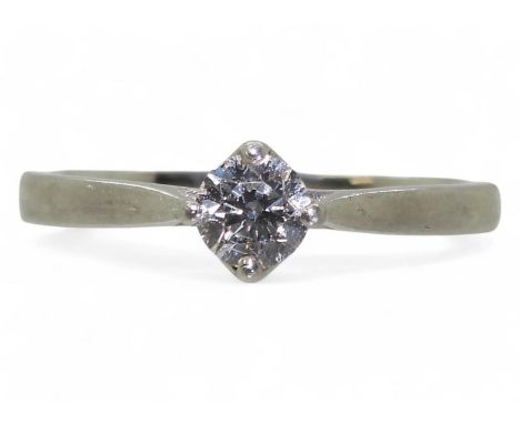 A platinum diamond solitaire ring, the brilliant cut diamond has a GIA certificate which states it is 0.30cts, D colour, clar