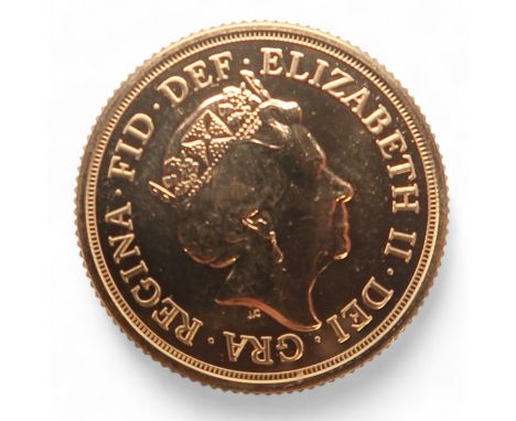 Elizabeth II&nbsp;(1952-2022) 1 Sovereign 2016 Obverse Fifth crowned portrait of HM Queen Elizabeth II right, wearing the Geo
