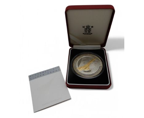 The Royal Mint Alderney £10 silver proof coin, 2003, commemorating Concorde, 155.517g, limited issue 1969, boxed with COA Con