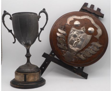 A late-19th/early-20th century Simpson Shield Football Association award plaque, presented by W. Simpson of the Forrester's A
