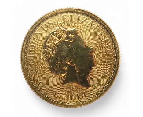 Elizabeth II&nbsp;(1952-2022) 1/4 oz Fine Gold&nbsp;25 Pounds 2021 Obverse fifth portrait of HM Queen Elizabeth II right, wea