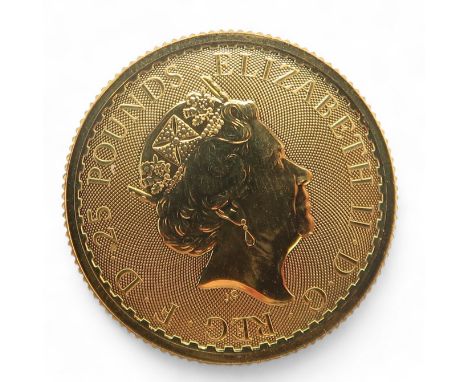Elizabeth II&nbsp;(1952-2022)1/4 oz Fine Gold&nbsp;25 Pounds 2020 Obverse fifth portrait of HM Queen Elizabeth II right, wear