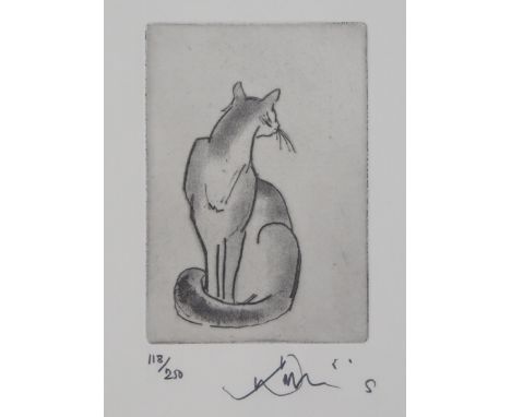 JULIAN WILLIAMS (BRITISH b.1953) &nbsp;CAT &nbsp;Etching, signed lower right, numbered 118/250, 18 x 12cm &nbsp; Condition Re