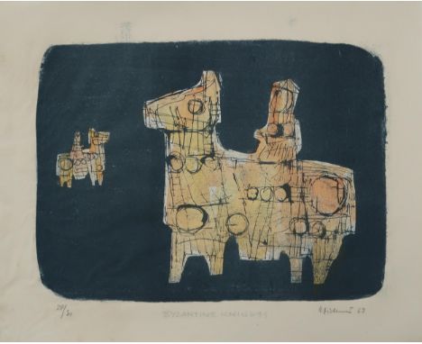 HERBERT JOHANNES JOSEPH SIEBNER RCA (POLISH 1925-2003) &nbsp;BYZANTINE KNIGHTS &nbsp;Lithograph, signed lower right, dated (1
