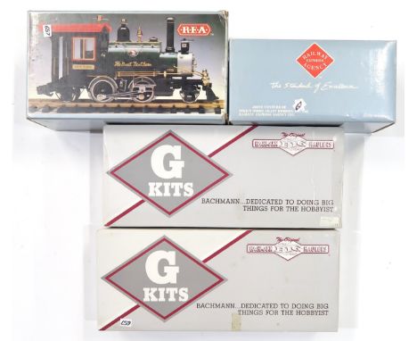 A R.E.A. (Railway Express Agency) Rodgers 2-4-2 steam locomotive and Tender Car, together with two Bachmann Big Haulers G Kit