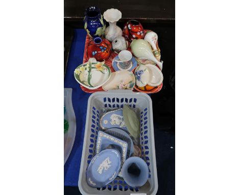 A mixed lot of decorative ceramics including Franz and Graff porcelain, Poole pottery, a Rosenthal cup and saucer by Akeren, 