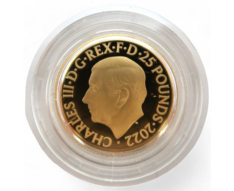 Charles III&nbsp;(2022-date)&nbsp;25 Pounds 2022 Obverse Uncrowned portrait of King Charles III left, legend and date around&