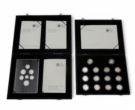 The Royal Mint United Kingdom One Pound Coin 25th anniversary silver proof collection, in original case, COA together with&nb