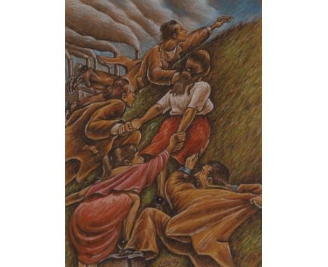 GRAHAM MCKEAN (SCOTTISH b.1962) &nbsp;LIBERTY &nbsp;Mixed media, signed lower right, 40 x 30cm Condition Report:Available upo