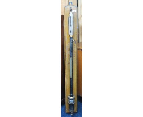 A 19th century scientific stick barometer/thermometer, 113cm high&nbsp; Condition Report:Available upon request