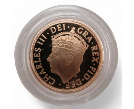 Charles III&nbsp;(2022-date) 1 Sovereign 2023&nbsp; Obverse Crowned portrait of King Charles III left, legend around&nbsp; CH