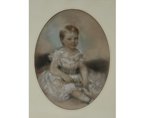 ALEXANDER BLAIKLEY (SCOTTISH 1816-1903) &nbsp;PORTRAIT OF YOUNG GIRL &nbsp;Pastel on paper, signed lower centre, dated 1883, 