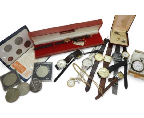A ladies Marvin Revue, in original box, and a collection of other watches to include The Skipper, Timex, Lanco, Rotary, a lad
