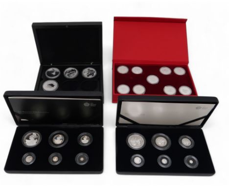 A lot comprising two Britannia silver coin sets, Marvel silver coins and Chinese zodiac 1/2 oz silver coin set Condition Repo