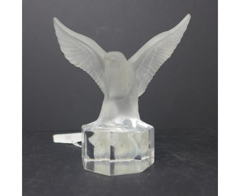 A Goebel frosted glass eagle, on clear base, marked to base, H.11cm 
