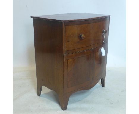 A Georgian mahogany bedside commode later converted to a drinks cabinet, H.71 W.63 D.41cm 