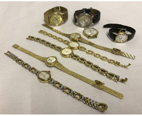 A collection of Ladies and Gents watches. To include Karen Millen, Rotary, Raymond Weil and Accurist. 