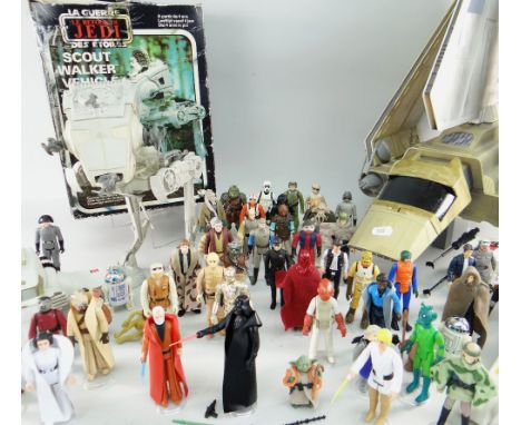 BOX OF 1970s-1980s STAR WARS TOYS & FIGURES FROM KENNER & PALITOY including a boxed Scout Walker, X-Wing fighter and approx. 