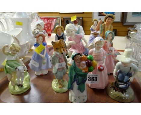 ASSORTED BONE CHINA FIGURINES BY ROYAL DOULTON &amp; ROYAL WORCESTER together with Beswick Beatrix Potter 'Foxy Whiskered Gen