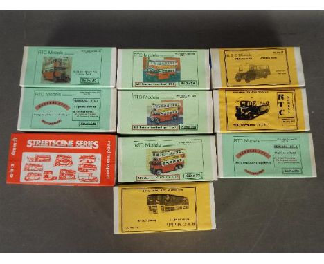 RTC Models - Streetscene - A collection of 10 x white metal bus model kits in 1:76 scale including AEC Renown LT5, Bedford OW