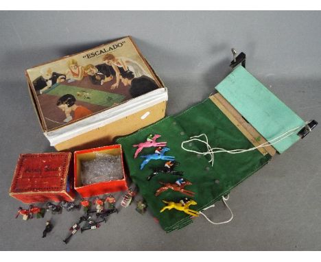 Britans, Johillco , Escalado - A small quantity of vintage lead figures by Britains and Johillco in a Hornby box which includ