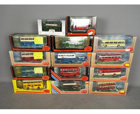 EFE - A collection of 14 boxed diecast 1:76 scale model buses from EFE. Lot includes #25709 Daimler DMS Citybus produced for 