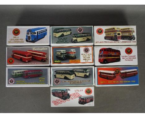 Little Bus Company - A collection of 10 x 1:76 scale resin bus model kits including # WIL4 Leyland PS4, # PRV3 Leyland TD5 Pa