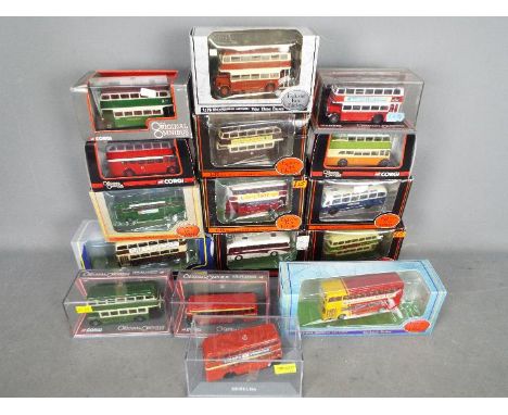 Corgi Original Omnibus, EFE - An armada of 16 diecast model buses in 1:76 scale. Lot includes Corgi OO #40601 Leyland PS1 'We