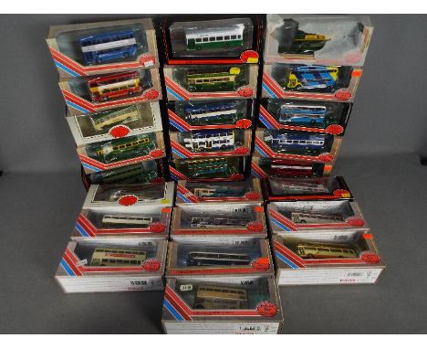 EFE - A collection of 25 x boxed bus models in 1:76 scale including # 28807 Cambridgeshire Police Leyland Titan, # 16524 Wall