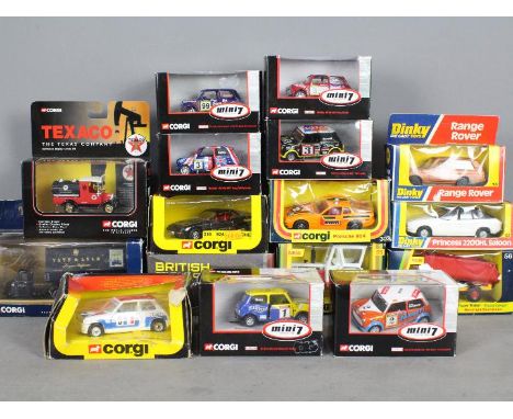 Corgi - Dinky - Atlas - A collection of 16 x boxed vehicles in 1:43 and 1:36 scales including Corgi # 303 Porsche 924 Rally, 