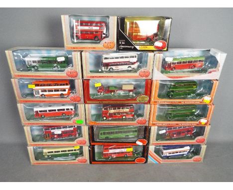 EFE - A flotilla of 17 boxed diecast 1:76 scale model buses and commercial vehicles from EFE. Lot includes #24201SB Alexander