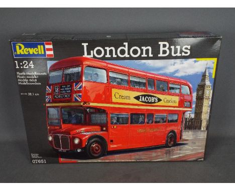 Revell - A Routemaster London Bus model kit in 1:24 scale, this is still factory sealed in a Very Good box with light storage