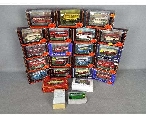 EFE - Gilbow - ABC - A fleet of 22 x boxed bus models in 1:76 scale including # 26802 Scout Motor Services Leyland Duple coac