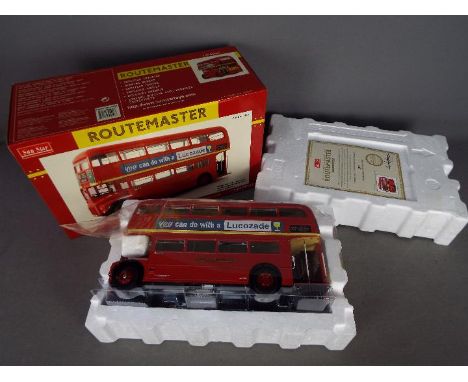 Sun Star - A limited edition London Transport Routemaster Lucozade bus in 1:24 scale. # 2908. This has a certificate to show 