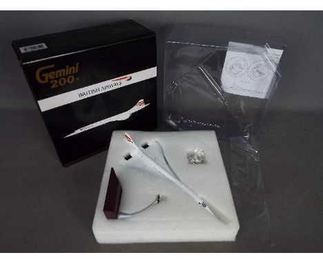 Gemini 200 - A British Airways Concorde model in 1:200 scale registration number G-BOAF. # G2BAW665. The model appears Mint w