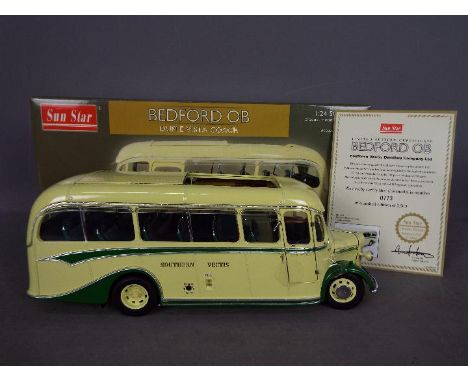 Sun Star - A boxed limited edition 1:24 scale Bedford OB in Southern Vectis Omnibus livery. It comes with a certificate to sh