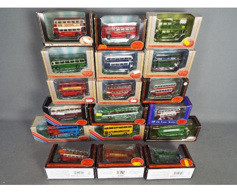 EFE - A fleet of 18 boxed diecast 1:76 scale model buses from EFE. Lot includes #16218 Bristol MW Coach 'Hants and Dorset'; #