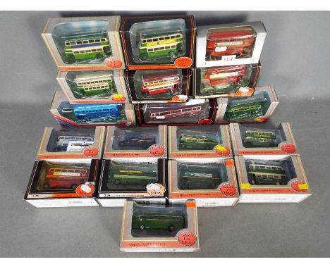 EFE - A flotilla of 18 boxed diecast 1:76 scale model buses from EFE. Lot includes a Code 2 #10127A AEC Regent RT Class Doubl