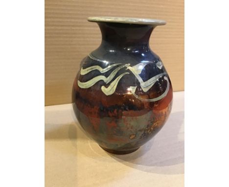 Alan Caiger-Smith (1930-2020) at Aldermaston PotteryVasetin-glazed earthenware, red lustre with over painted abstract motifss